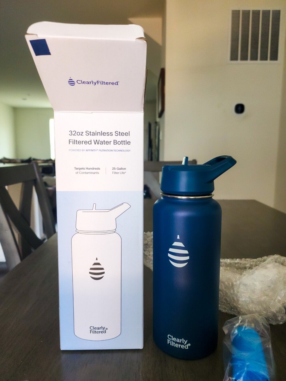 Clearly Filtered 32oz Stainless Steel Filtered Water Bottle